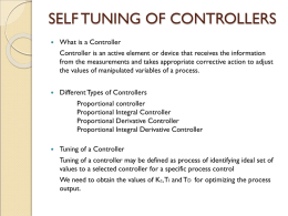 SELF TUNING OF CONTROLLERS - Instrumentation Engineer's Site