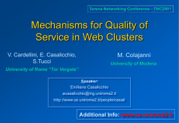 Mechanisms for Quality of Service in Web Clusters