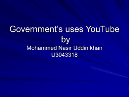 Government’s uses YouTube
