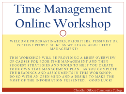 Time Management Online Workshop