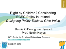 Right by Children? Considering ECEC Policy in Ireland