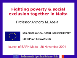 Fighting poverty and social exclusion