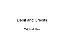 Debit and Credits - University of Minnesota