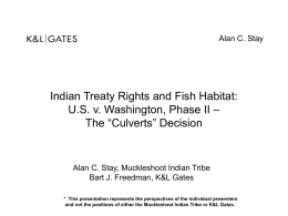 Indian Treaty Rights and Fish Habitat: U.S. v. Washington