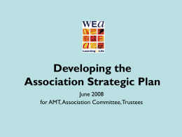 Developing Association Strategic Plan
