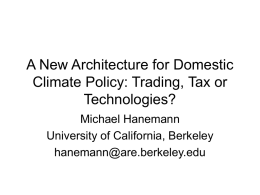 A New Architecture for Domestic Climate Policy: Trading