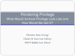 Pondering Privilege - Society of American Archivists