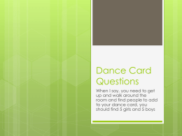 Dance Card Questions
