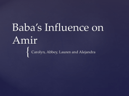 Baba’s Influence on Amir