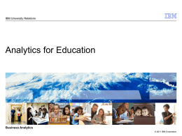 Analytics & Performance Management for Higher Education