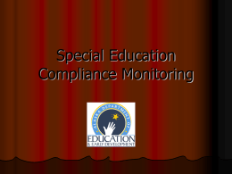 Special Education Compliance Monitoring