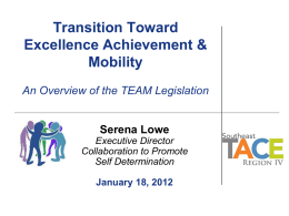 Transition Toward Excellence Achievement & Mobility