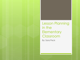 Lesson Planning in the Elementary Classroom
