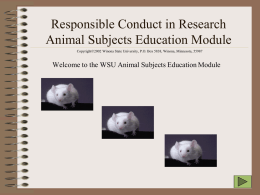 Animal Subjects Education Module