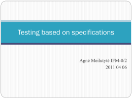 Testing based on specifications