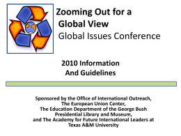 Zooming Out for a Global View Global Issues Conference