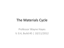 The Materials Cycle - ProfWork Home Page