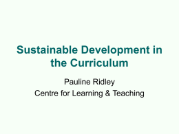 Sustainable Development in the Curriculum