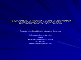 THE IMPLICATIONS OF PREVAILING DIGITAL LITERACY GAPS …