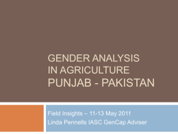 Gender Analysis in Agriculture Punjab