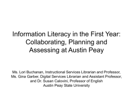 Information Literacy in the First