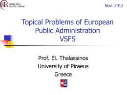 Topical Problems of European Public Administration VSFS