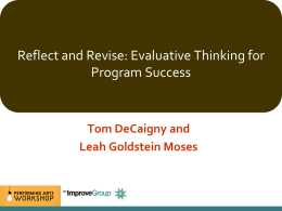 Reflect and Revise: Evaluative Thinking for Program Success