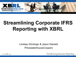 Streamlining Corporate IFRS Reporting with XBRL