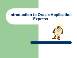 Oracle: HTMLDB - Northern California Oracle Users Group
