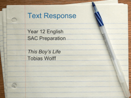 School Paper - YEAR 12 Text Response