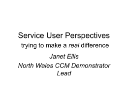 Service User Perspectives trying to make a real difference