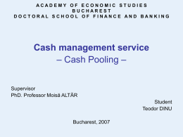 The Cash Pooling service - DOFIN