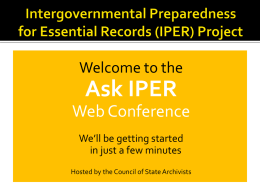 Ask IPER - State Archivists