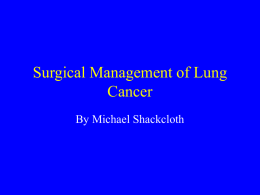 Surgical Management of Lung Cancer