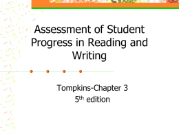 Assessment of Student Progress in Reading and Writing