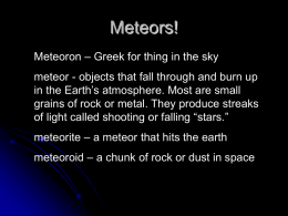 Meteors, Asteroids, and Comets!