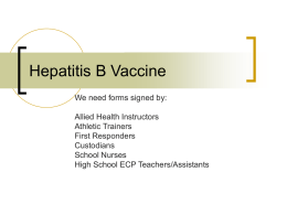 Hepatitis B Vaccine - Craven County Schools