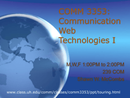 COMM 3353 Information, Internet, and the World Wide Web