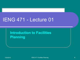 IENG 471 Lecture 01 - Links to dept and Project directories