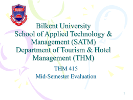 Bilkent University Vocational School of Tourism & Hotel