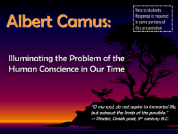 Albert Camus: - Integrating Biblical World View into