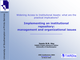 Widening Access to Institutional Assets: what are the
