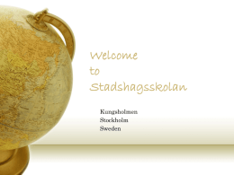 Welcome to Stadshagsskolan