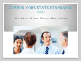 Common Cove State Standards CCSS