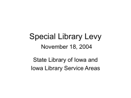 Special Library Levy - State Library of Iowa