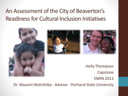 An Assessment of the City of Beaverton’s Readiness for