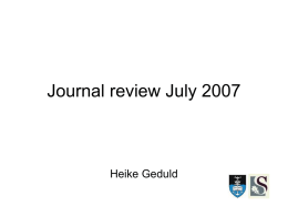 Journal review July 2007 - Stellenbosch University