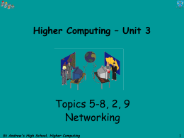 Higher Computing – Unit 3