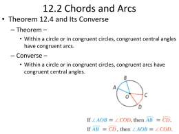 12.2 Chords and Arcs - Cardinal O'Hara High School