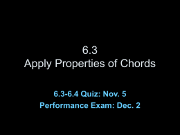 6.3 Apply Properties of Chords